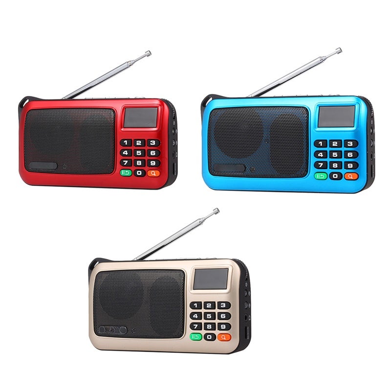 Portable FM Digital Radio: Red 3W HiFi Stereo Receiver - W/ LED Display Flashlight & TF Card Play for Home Outdoor Travel Laptop Use - Image 3