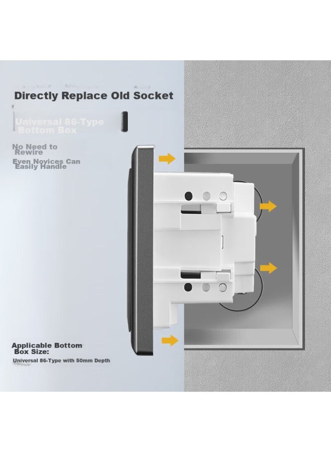 Delixi Switch Socket, 86-type Recessed Socket, Built-in Refrigerator Socket, Hidden Socket, White, 10a, Five-hole - Image 2