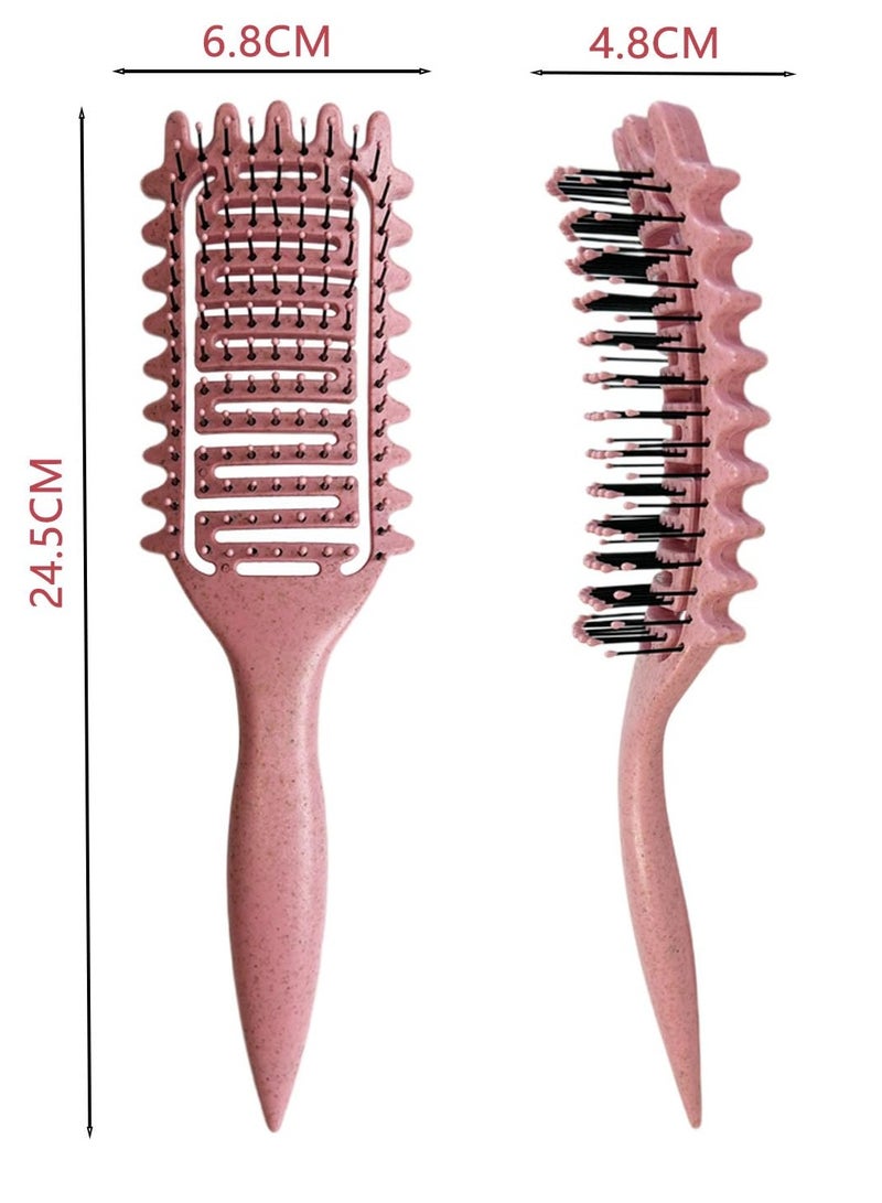 فرشاة تحديد الشعر المجعد، فرشاة شعر مجعد 2024، فرشاة شعر بفتحات تهوية لفك تشابك الشعر وتشكيله وتحديد تجعيدات الشعر للنساء والرجال، سحب أقل (أحمر وردي) - Image 5