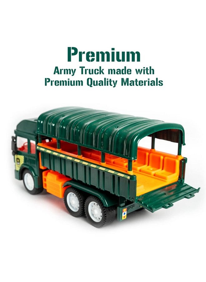RATNA'S MY FIRST WHEELS Ratna's Army Truck Friction Powered Big Size Plastic Military Toy Vehicle for Kids - Image 5