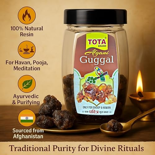 TOTA Premium Afghani Guggal | 100% Natural Resin Gugal/Guggul for Puja Havan Dhoop Dhuni Meditation Air Purification & Ayurvedic Healing | No Artificial Frangrance | 50g - Image 4