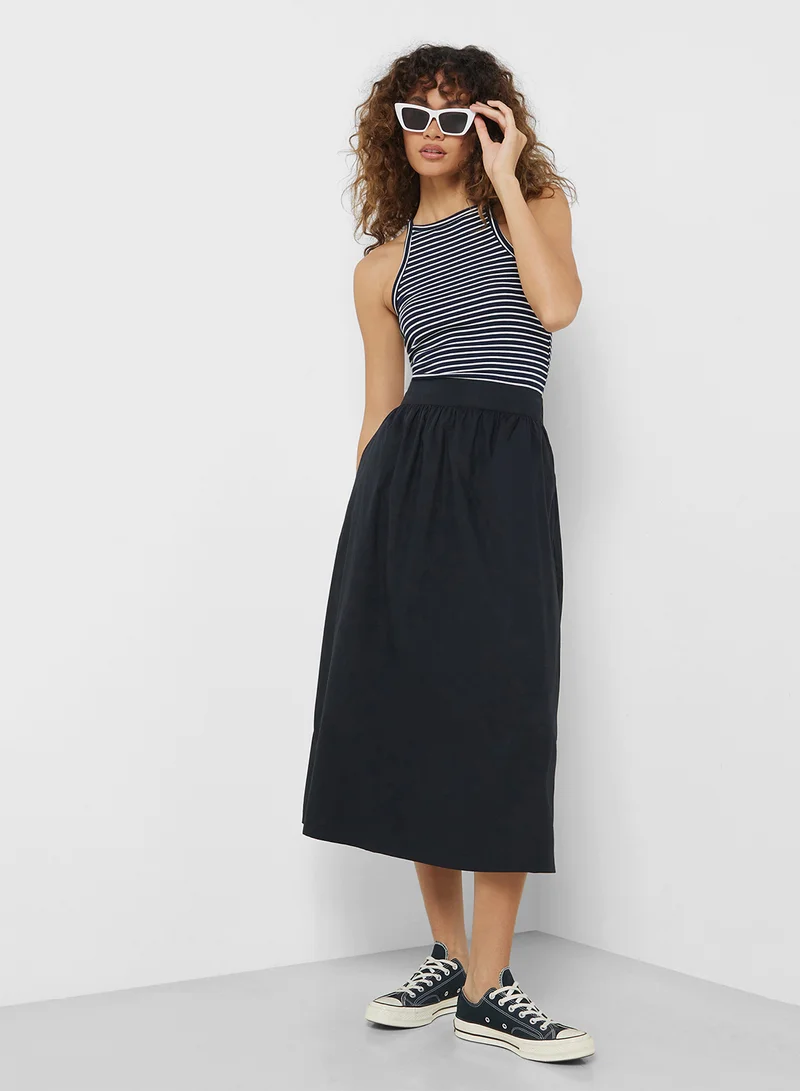 VERO MODA High Waist Midi Skirt