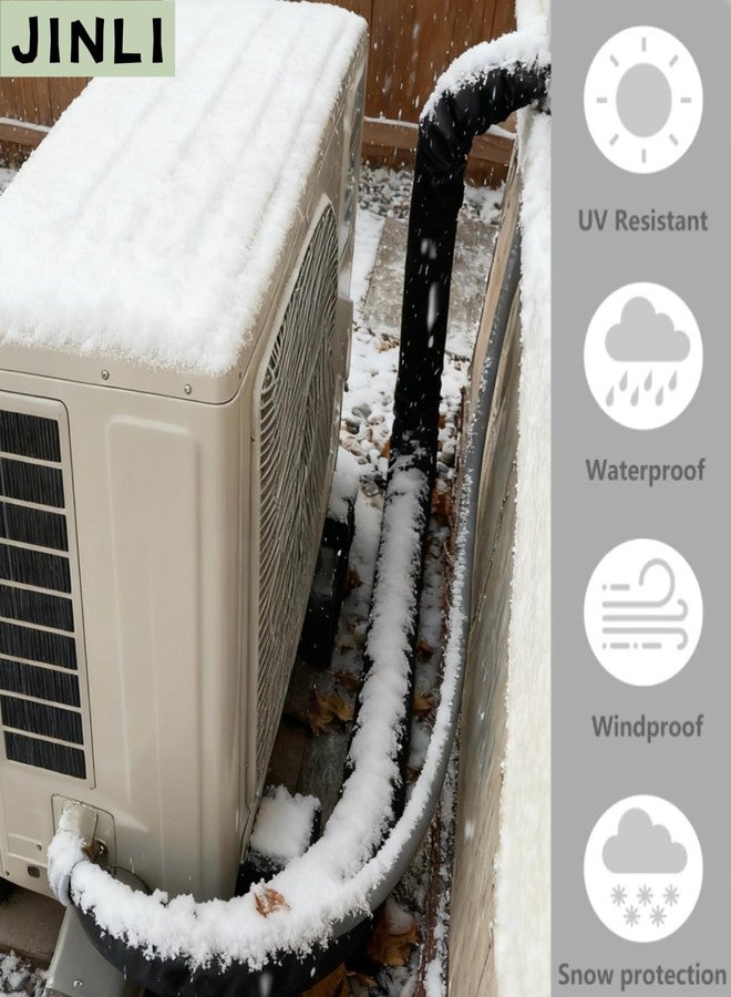 JINLI 3-Layer HVAC Copper Pipe Insulation Cover - 72x10.2-inch 600D Oxford-Outdoor AC Pipeline Insulation - mini Split Flexible Copper Wire Insulation Sleeve for Central air Conditioning - Image 3