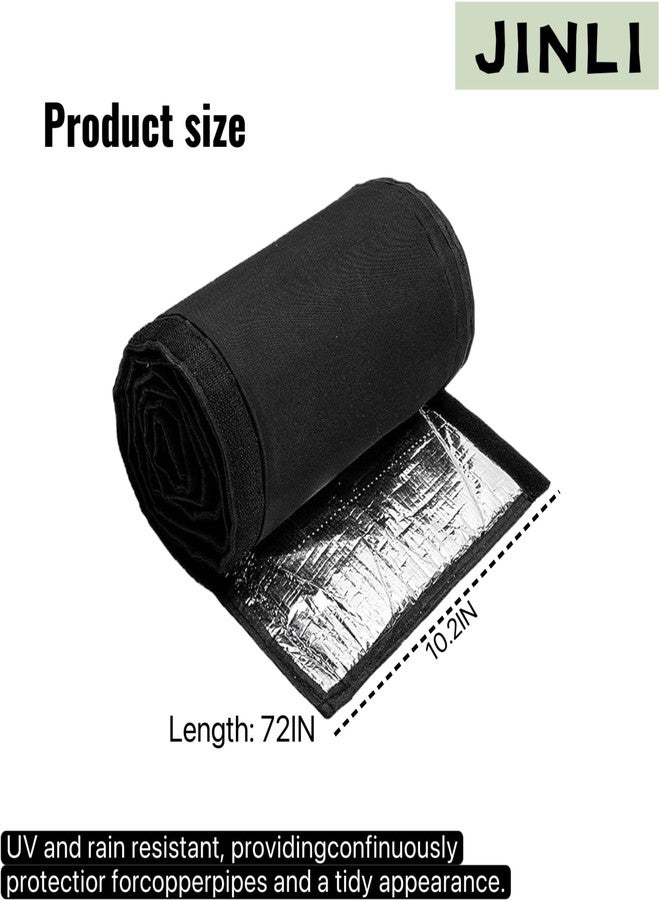 JINLI 3-Layer HVAC Copper Pipe Insulation Cover - 72x10.2-inch 600D Oxford-Outdoor AC Pipeline Insulation - mini Split Flexible Copper Wire Insulation Sleeve for Central air Conditioning - Image 2