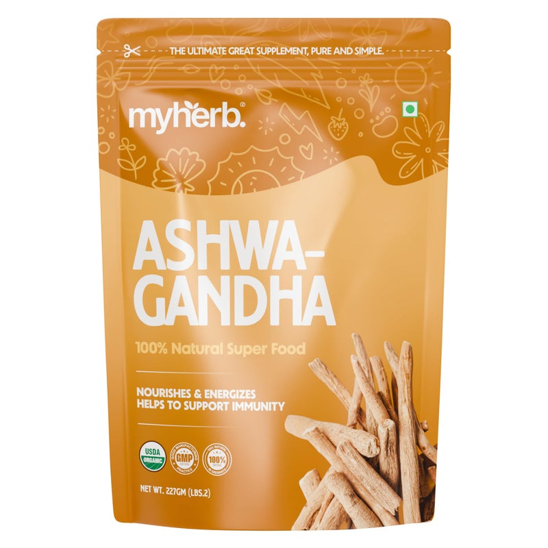 myherb مسحوق أشواغاندا العضوي النقي 100% من MYHERB || 227 جرام || ويثانيا سومنيفيرا || تركيبة أيورفيدا || دعم لحياة خالية من التوتر - للرجال والنساء - Image 2