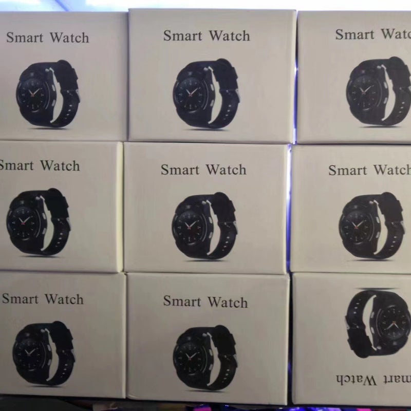 Foreign trade round screen V8 smart watch SIM call phone card Bluetooth music touch screen A1/GT08/DZ09 batch Black - Image 1