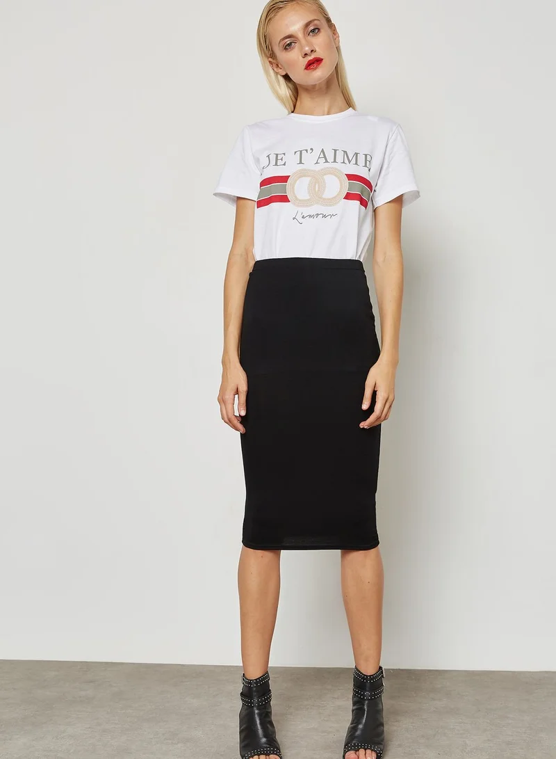 Missguided Jersey Midi Skirt
