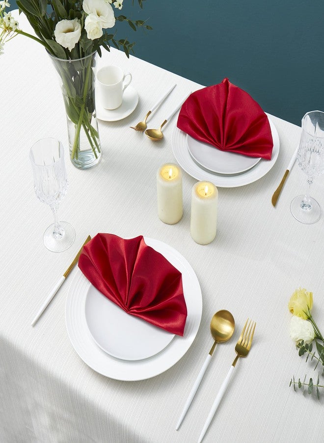 Counfeisly 100 Pack Square Satin Dinner Napkins, 20x20 Inches Silky Soft Smooth Table Cloth Napkins for Restaurant Weddings Banquet Party Decoration, Red - Image 5