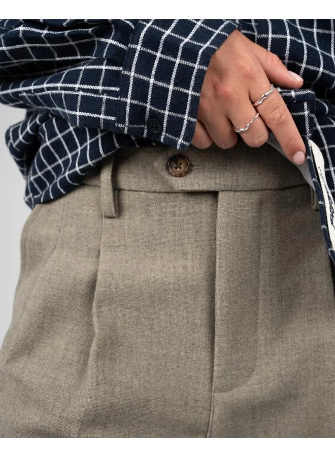 Prohibited Light Grey Revival Pleated Pants  | Best Price UAE