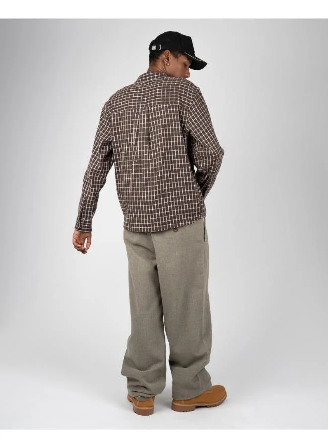 Prohibited Light Grey Revival Pleated Pants  | Best Price UAE