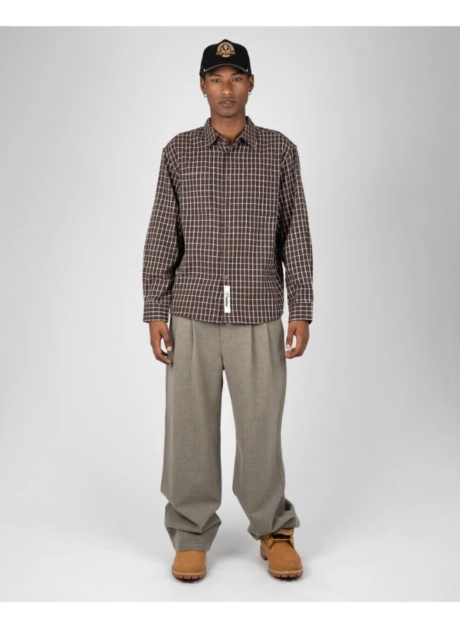 Prohibited Light Grey Revival Pleated Pants  | Best Price UAE