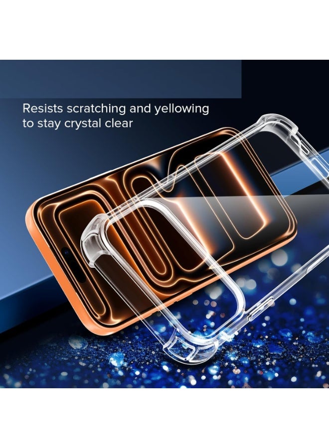 جراب حماية شفاف مضاد للاصفرار لموبايل 17 برو ماكس   مضادة للصدمات] جراب شفاف ممتص للصدمات مع ممتص للصدمات من البولي يوريثين الحراري الناعم - Image 3