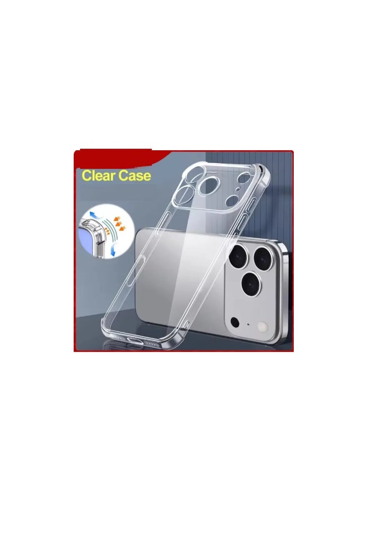 جراب حماية شفاف مضاد للاصفرار لموبايل 17 برو ماكس   مضادة للصدمات] جراب شفاف ممتص للصدمات مع ممتص للصدمات من البولي يوريثين الحراري الناعم - Image 5