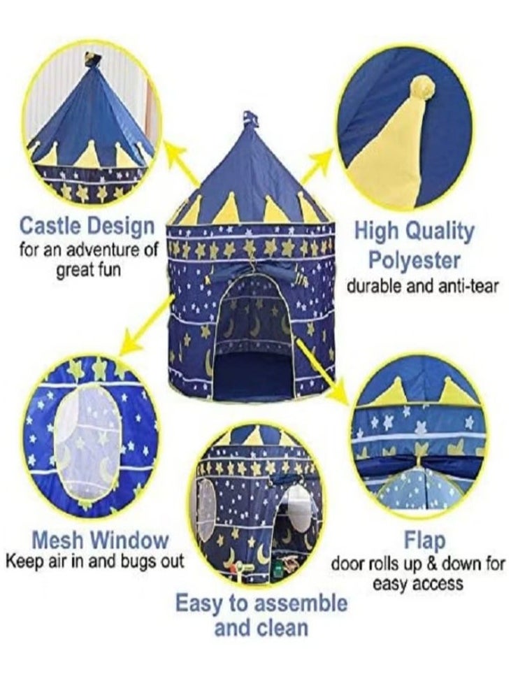 null - Portable Foldable Small Play Tent for Kids (Blue) - Image 1
