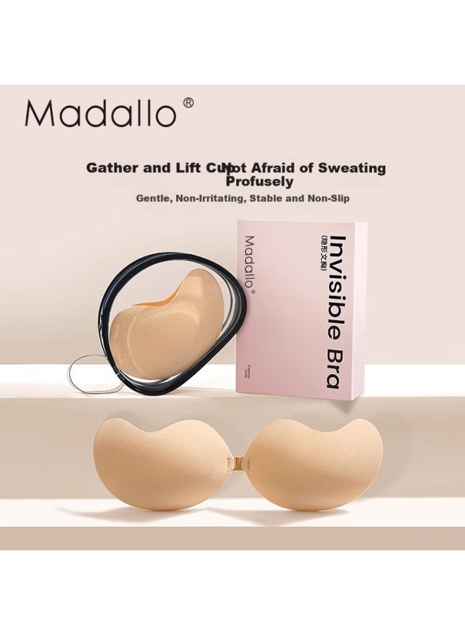 Madallo Women's Invisible Seamless Push-up Nipple Cover Anti-slip Breast Petals Strapless Bralette For Small Bust Wedding Dress Special Breast Stickers - Image 1