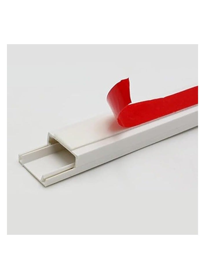 HASANAT ESSENTIALS HASANAT ESSENTIALS HETRUNK Self Adhesive Mounting PVC Trunking Wire Sizes Box Compartment Wire Organizer Paintable Wire Concealer Pk 3 (30 X 30 PK 3 WHITE)  - Image 1