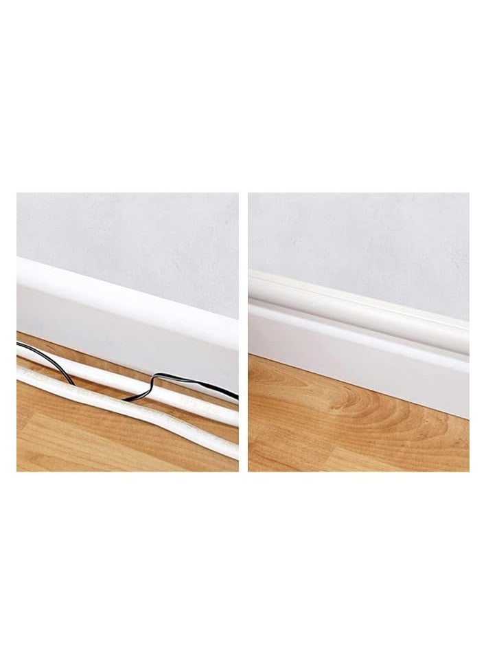 HASANAT ESSENTIALS HASANAT ESSENTIALS HETRUNK Self Adhesive Mounting PVC Trunking Wire Sizes Box Compartment Wire Organizer Paintable Wire Concealer Pk 3 (30 X 30 PK 3 WHITE)  - Image 3