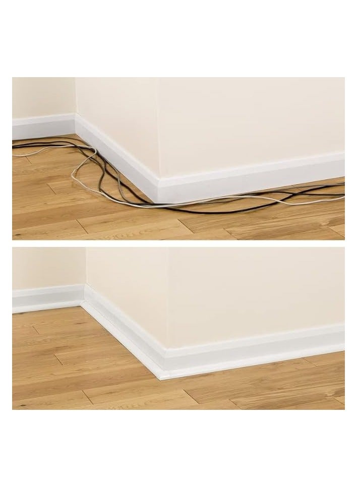 HASANAT ESSENTIALS HASANAT ESSENTIALS HETRUNK Self Adhesive Mounting PVC Trunking Wire Sizes Box Compartment Wire Organizer Paintable Wire Concealer Pk 3 (30 X 30 PK 3 WHITE)  - Image 4