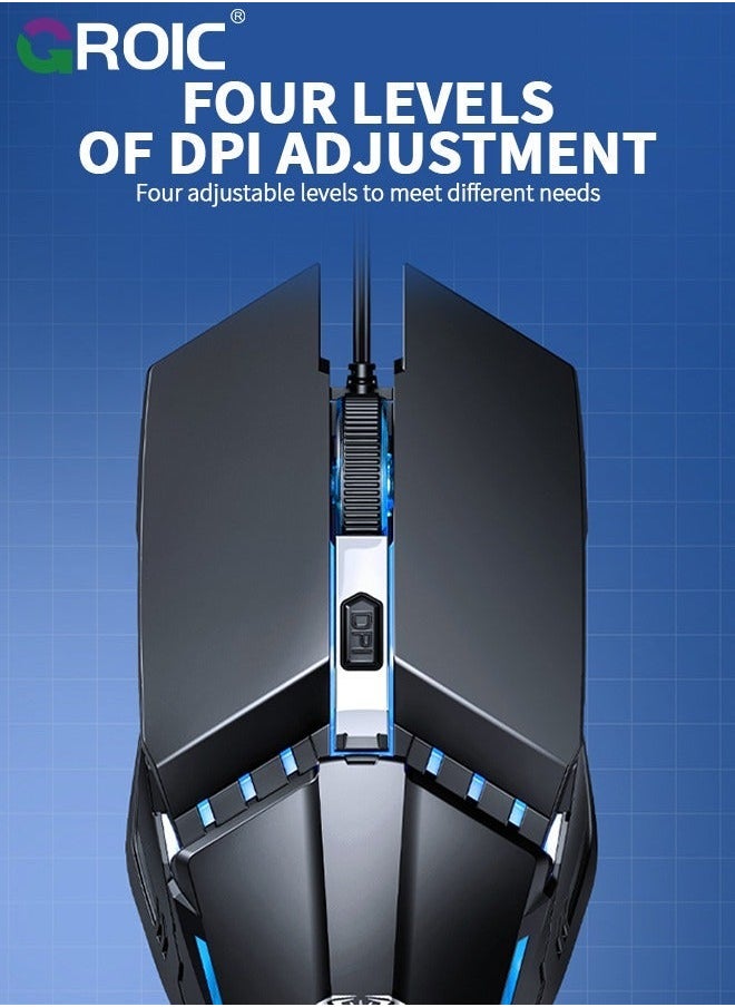 GROIC Mechanical Gaming Mouse Aggravated USB Chicken King Game Macro Definition Wired Luminous for Laptop Gamer Desktop Computer  - Image 4