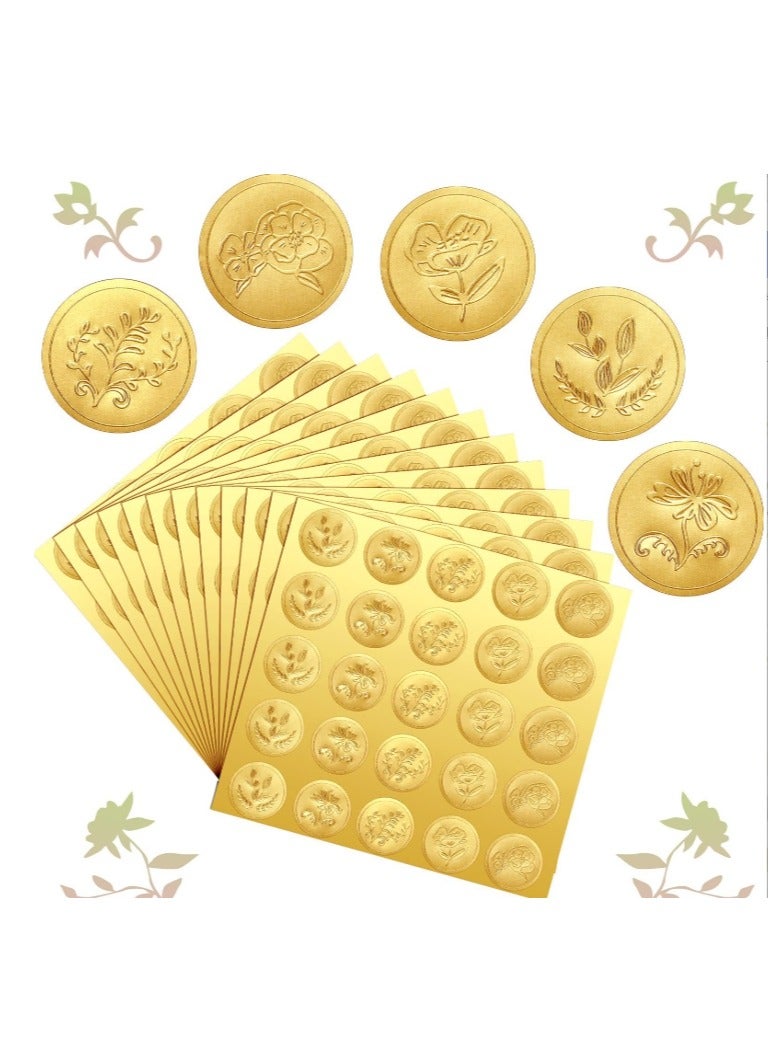 150 Pcs Gold Embossed Heart Envelope Seal Stickers, Wax Looking Wedding Envelope Sticker Seals Labels, Self-Adhesive Heart Stickers for Envelopes Sealing Party Invitations 6 Patterns - Image 1