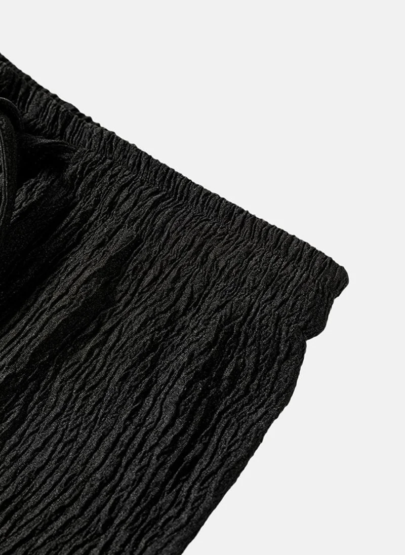 YUNIQEE Black Plain Casual Trouser