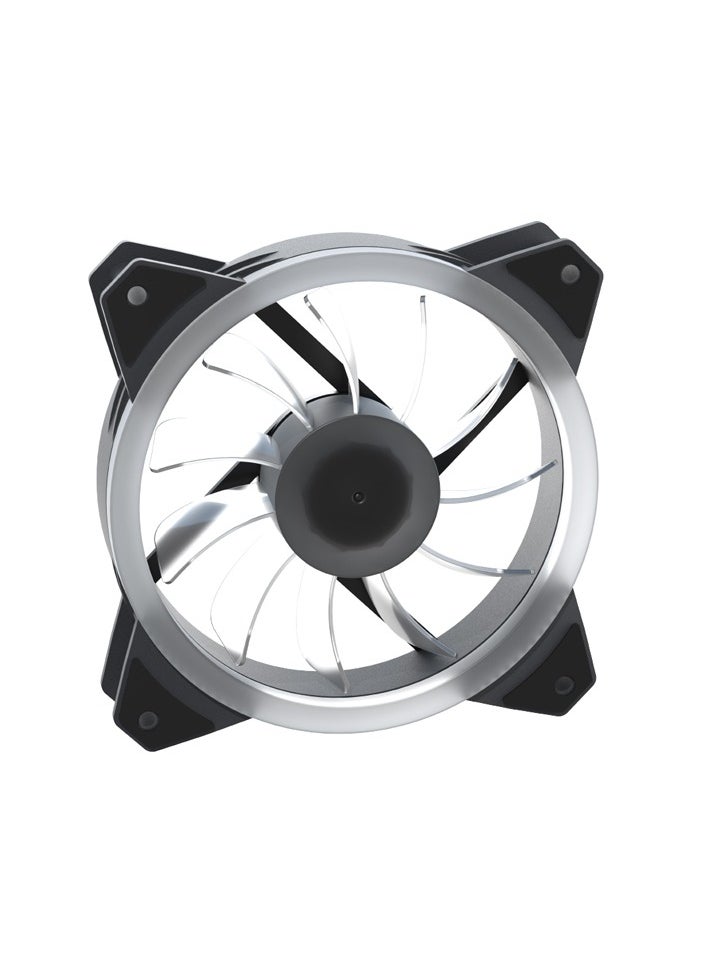 Generic Computer Radiator Cooling Fan Case Cooler With Non-adjustable RGB Light 12cm multicolour  - Image 2