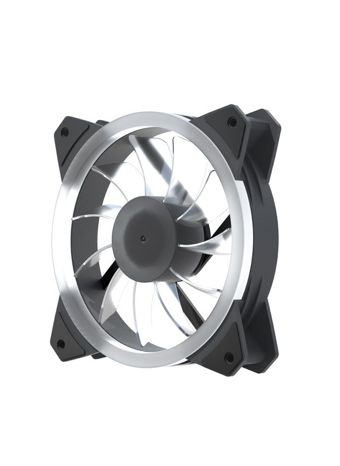 Generic Computer Radiator Cooling Fan Case Cooler With Non-adjustable RGB Light 12cm multicolour  - Image 4