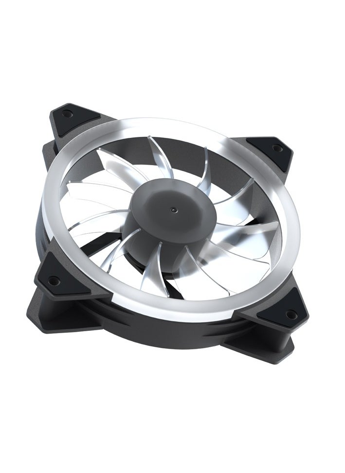 Generic Computer Radiator Cooling Fan Case Cooler With Non-adjustable RGB Light 12cm multicolour  - Image 3