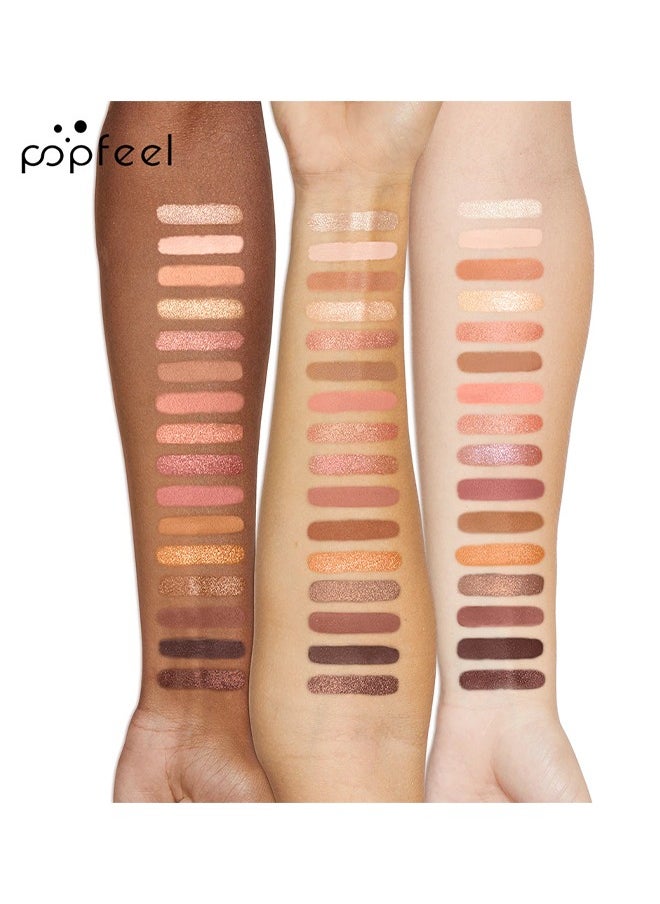 popfeel Complexion Inspired Eye Shadowpalette-Eyeshadow Palette Organic Eyeshadow 16 Colors Highly Pigmented Eyeshadow Metallic Colorful Eyeshadow Palette Long Lasting Nude Eyeshadow Shimmer Palette  - Image 5