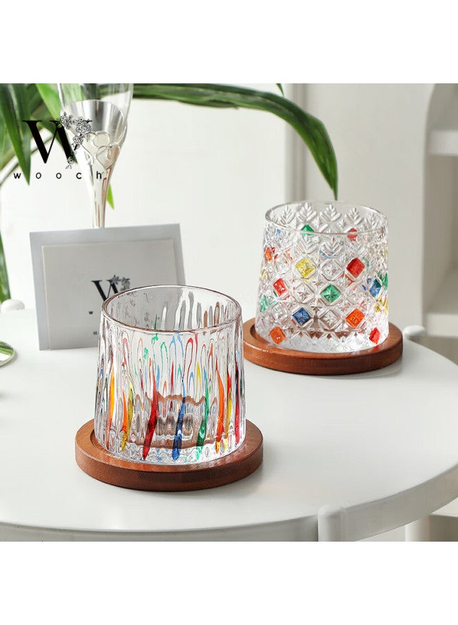 Wooch Painted Rotating Glass Cups, Wedding Gift Set, Couple's Cups, Housewarming Gift For Newlyweds - Image 2