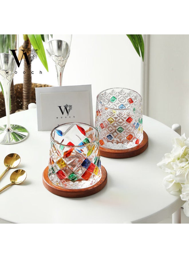 Wooch Painted Rotating Glass Cups, Wedding Gift Set, Couple's Cups, Housewarming Gift For Newlyweds - Image 5