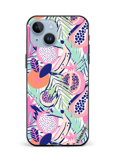 Protective Case Cover For Apple iPhone 15 Abstract Dragon Fruit Design Multicolour