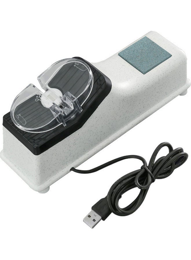 NIBEMINENT Adjustable Quick Grindstone Automatic Cutter Sharpener Kitchen Utility Tool White 23.8x11.5x12cm - Image 1