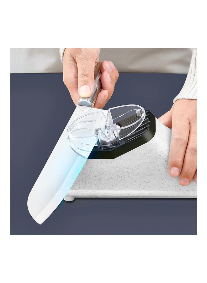 NIBEMINENT Adjustable Quick Grindstone Automatic Cutter Sharpener Kitchen Utility Tool White 23.8x11.5x12cm - Image 2