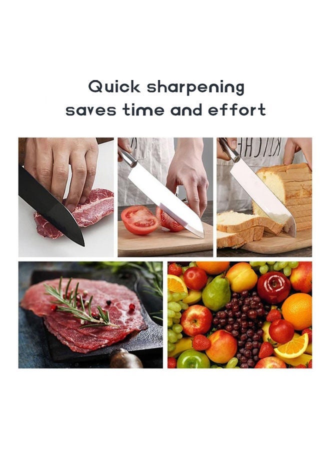 NIBEMINENT Adjustable Quick Grindstone Automatic Cutter Sharpener Kitchen Utility Tool White 23.8x11.5x12cm - Image 3