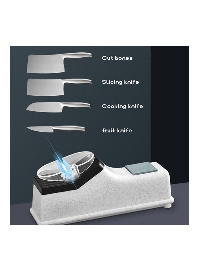 NIBEMINENT Adjustable Quick Grindstone Automatic Cutter Sharpener Kitchen Utility Tool White 23.8x11.5x12cm - Image 5