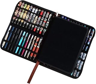 Lanxivi Lanxivi Large Capacity Fountain Pen Case PU Leather Coffee Color 48 Slots pen pouch bag  - Image 1