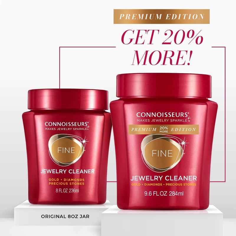 CONNOISSEURS مجموعة تنظيف المجوهرات الذهبية الفاخرة من كونوسورز - تشمل محلول تنظيف المجوهرات الفاخر وقطعة تلميع كبيرة جدًا - Image 2