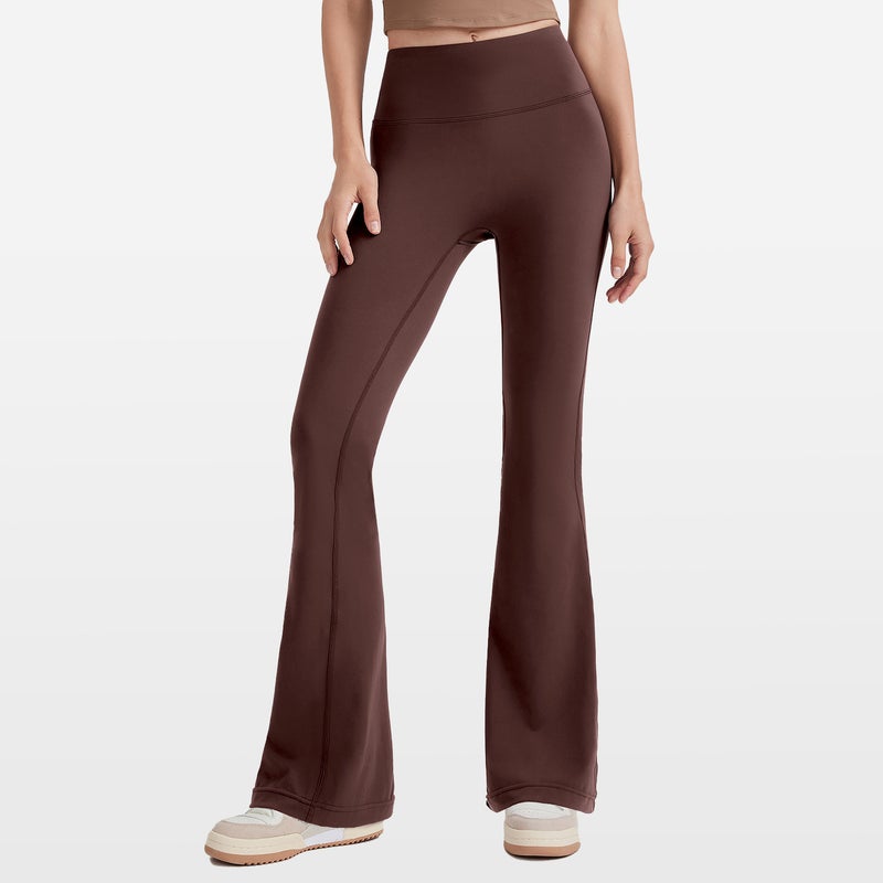 Leggings Espresso Espresso Seamless Yoga Flared Pants for Women's High-waisted Peach-lift Slimming Elastic Fitness Sports Wide-leg