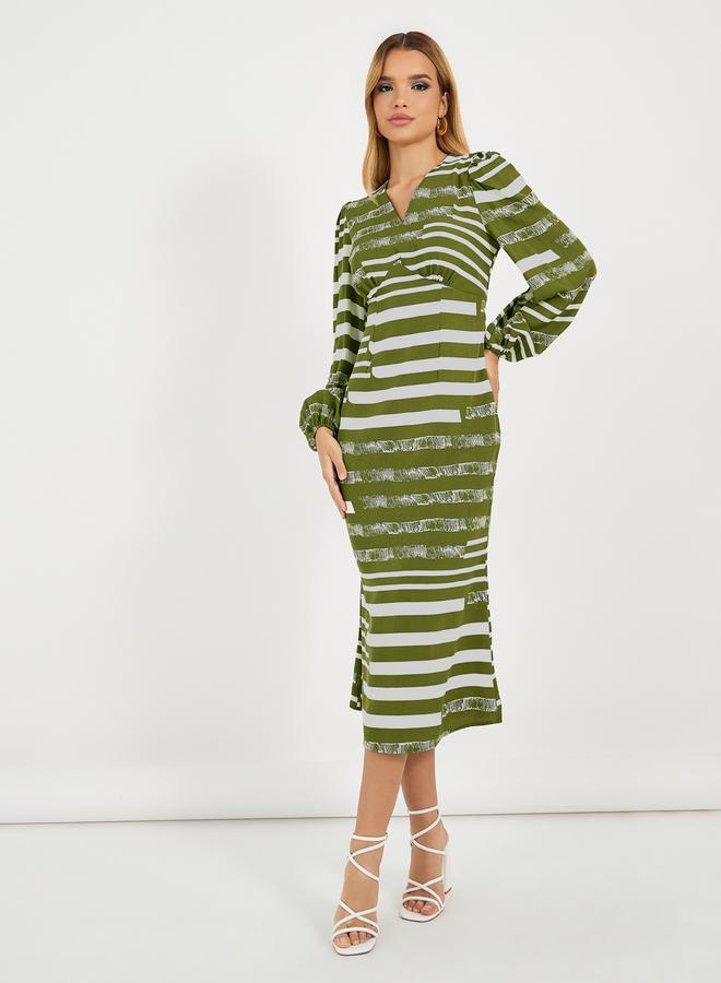 Styli Striped Midi Dress - Image 1