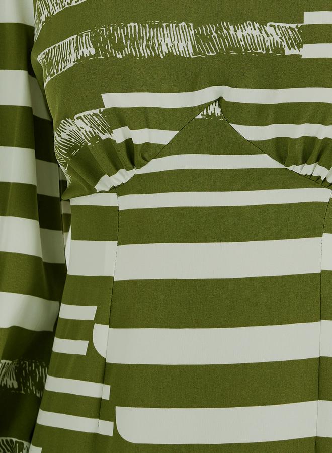 Styli Striped Midi Dress - Image 3