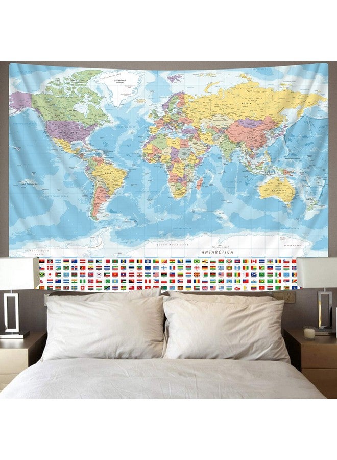 KYKU Small World Map Tapestry World Tapestries Globe Map Tapestry Flags Travel Classroom Decor Earth Decorations Party (51.2 X 59.1) - Image 4