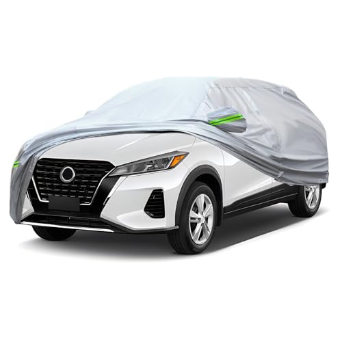 QUYDDC Full Car Cover Universal 6 Layers Outdoor Thicked All Weather Cover, Sunshield, Waterproof, Snow Proof, UV Proof, Scratch Proof, Bird Droppings, 6 Reflective Strips, Fits SUVs up to 180" - Image 1