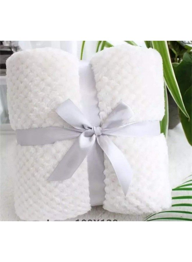 Brandonn Baby Boy'S And Baby Girl'S Luxury Flannel And Sherpa Wrap Sheet For (0 12) Months All Season Blanket;Wrapping Sheet;Baby Blanket For Babies Lightweight (White) - Image 3