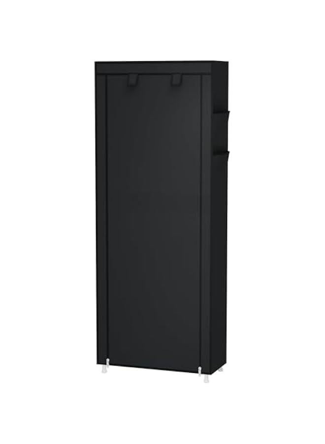 MIXDE 9 Tier Shoe Rack Organizer,Portable Shoe Shelf with Nonwoven Fabric Cover for Closet Hallway,Bedroom,Entryway (Black) - Image 5