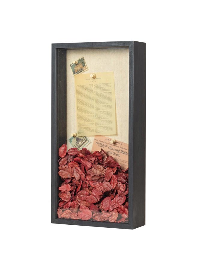 Increased Fire Shadow Box Frame 8x16 Shadow Box Display Case with Linen Back of Awards Memorabilia Flower, Pictures, Keepsakes、Bouquet、Medals and More Photos Memory Box Black - Image 1