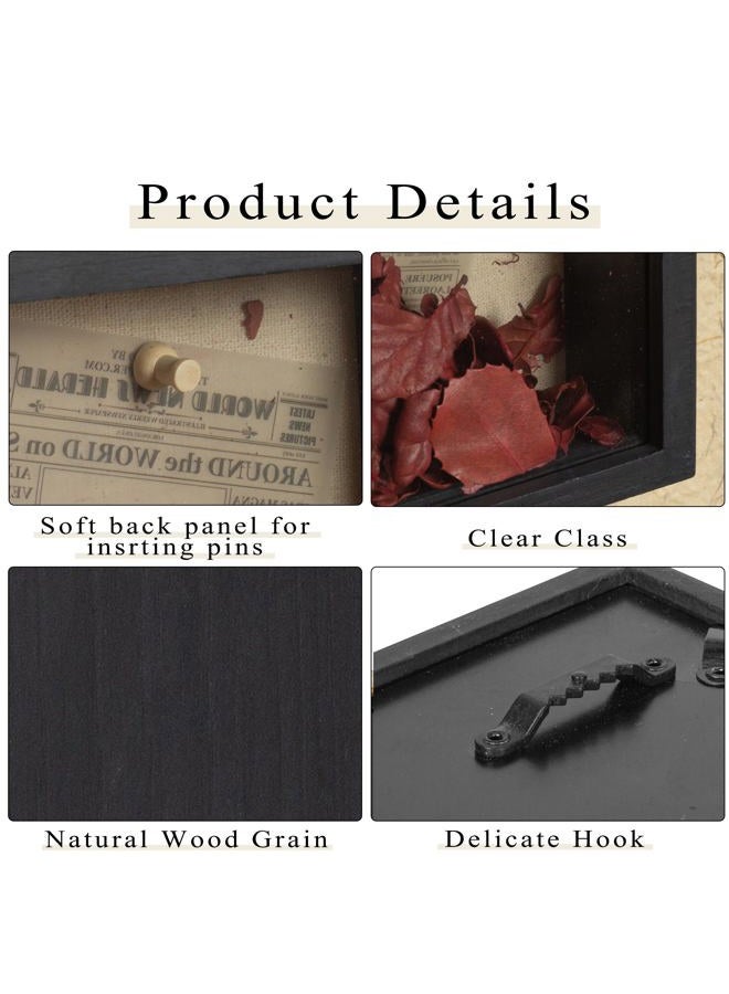 Increased Fire Shadow Box Frame 8x16 Shadow Box Display Case with Linen Back of Awards Memorabilia Flower, Pictures, Keepsakes、Bouquet、Medals and More Photos Memory Box Black - Image 4