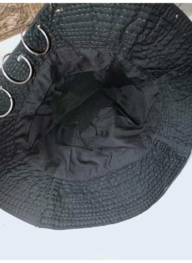 Imported sun protection cap for women suitable for outdoor camping, hiking, travel, and fishing; black, one size. - Image 3