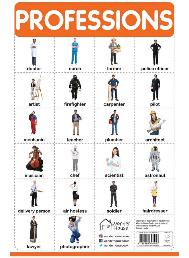 Professions - My First Early Learning Wall Chart: For Preschool, Kindergarten, Nursery And Homeschooling (19 Inches X 29 Inches)
