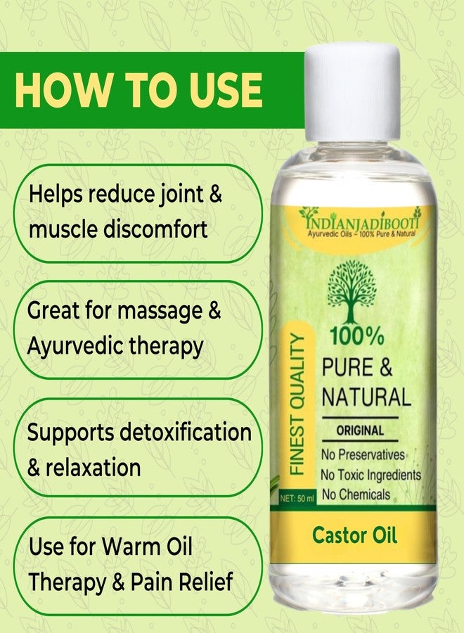 IndianjadiBooti Castor Oil (Arandi Tel) - 100% Pure & Cold-Pressed | Ayurvedic Hair, Skin & Wellness Oil | (Pack of 2) - Image 5